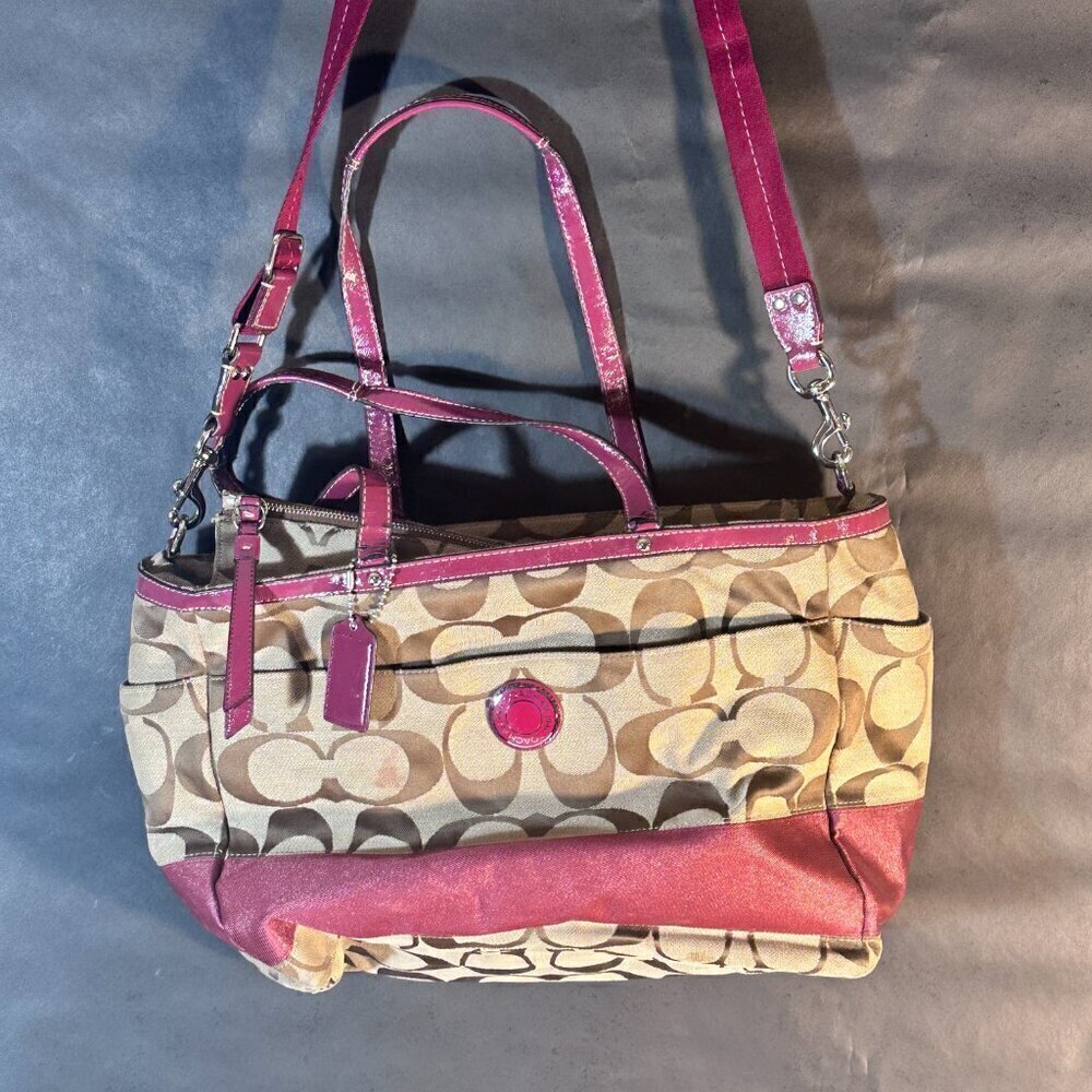 COACH Logo Vintage Women Purse Tote Bag Pocketbook Hand Bag